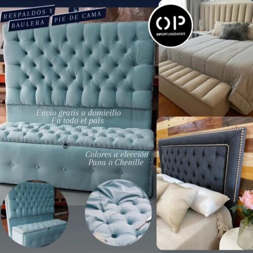 Respaldo Cama King Size 2Mtr - Colores A Eleccion En Pana O Chenille