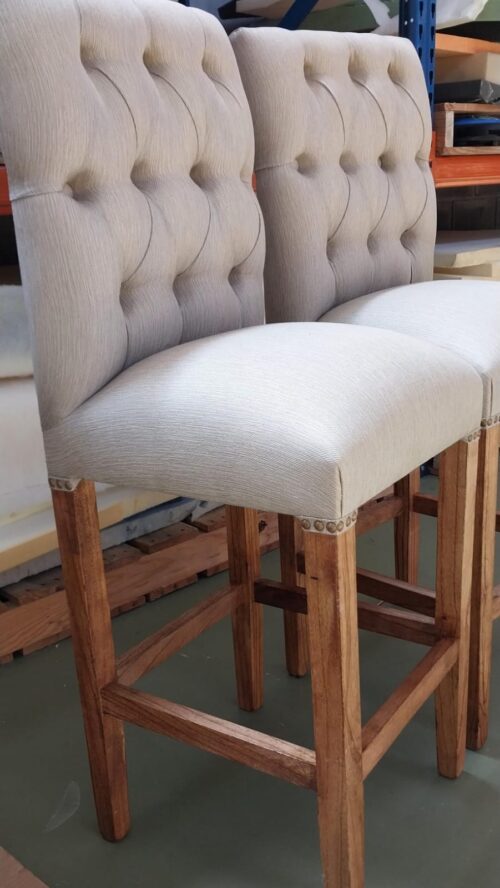 2 Banquetas Madera Paraiso - Capitone - Lisas O Canelon - Imagen 2